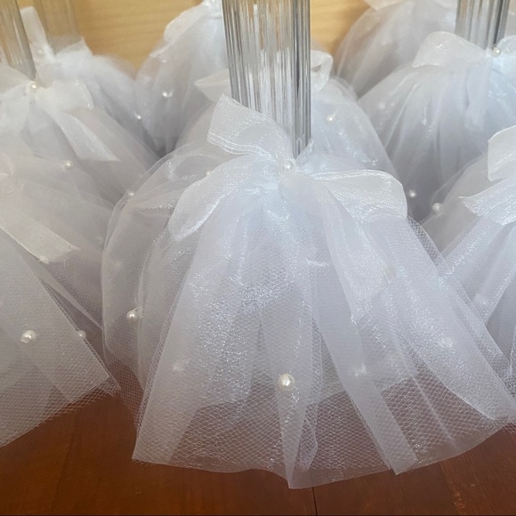 Set of 9 Elegant White Tutu Vases – Perfect for Weddings, Baby Showers & Parties - Picture 4 of 8